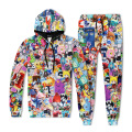 Wholesale  Hot Selling Digital Printing Men's Oversize Loose Hoodie Sets